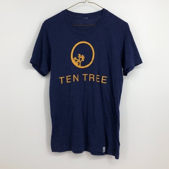 Tentree 10 Tree navy blue  mustard yellow logo graphic logo SP - Picture 14 of 14